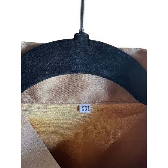 Vtg Women's Satin Traditional Chinese Dragon Tang Embroidered Suit Beige XXL - Picture 5 of 7